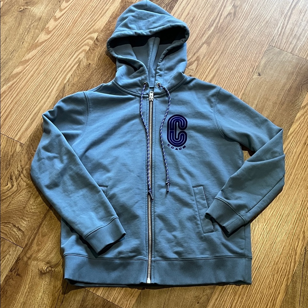 Coach Blue Zip-Up Hoodie